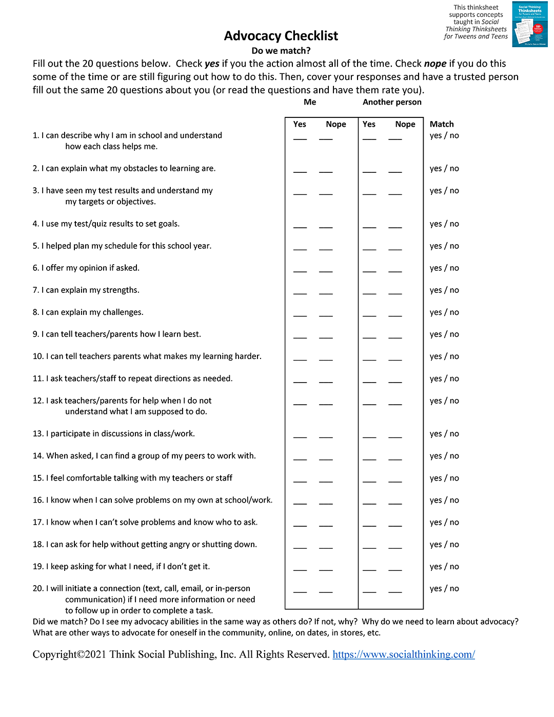 Advocacy Checklist